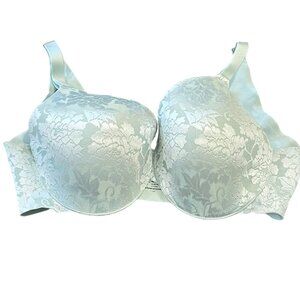 Soma 40DD Vanishing Back Full Coverage Lace Bra Light Blue